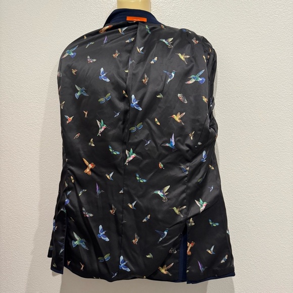 TALLIA Blazer Men 46R Navy Blue Pankou Chinese Traditional Knotted Frog Buttons - Picture 8 of 15